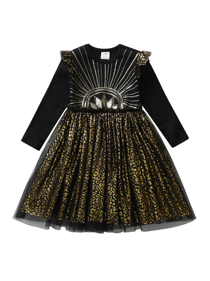 Black Golden Toddler Tutu Dress