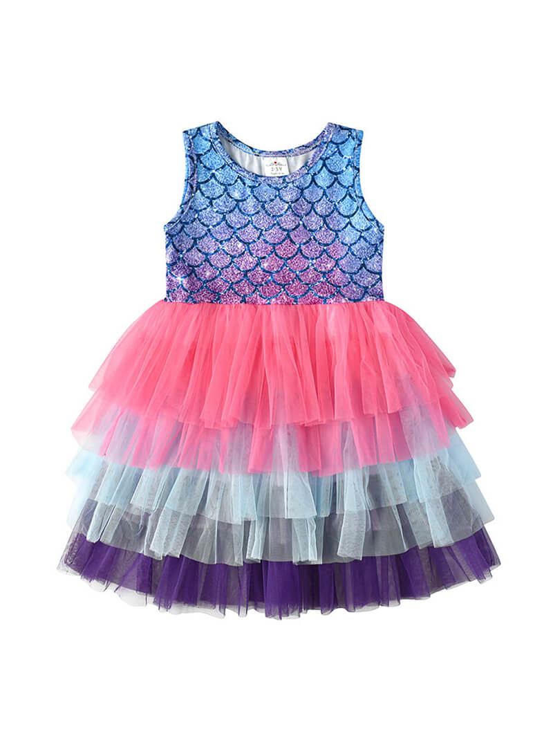Sleeveless Mermaid Tulle Dress Sleeveless Mermaid Tulle Dress