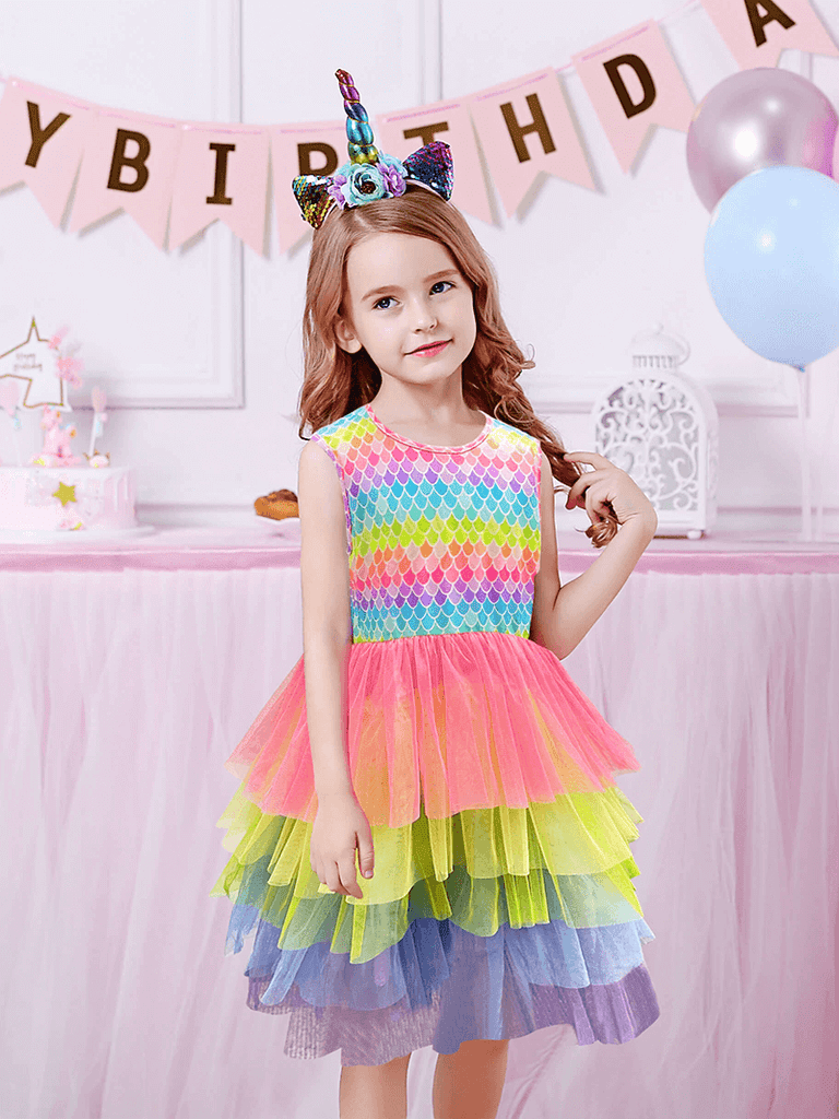 Multicolored-Mermaid-Tutu-Dress