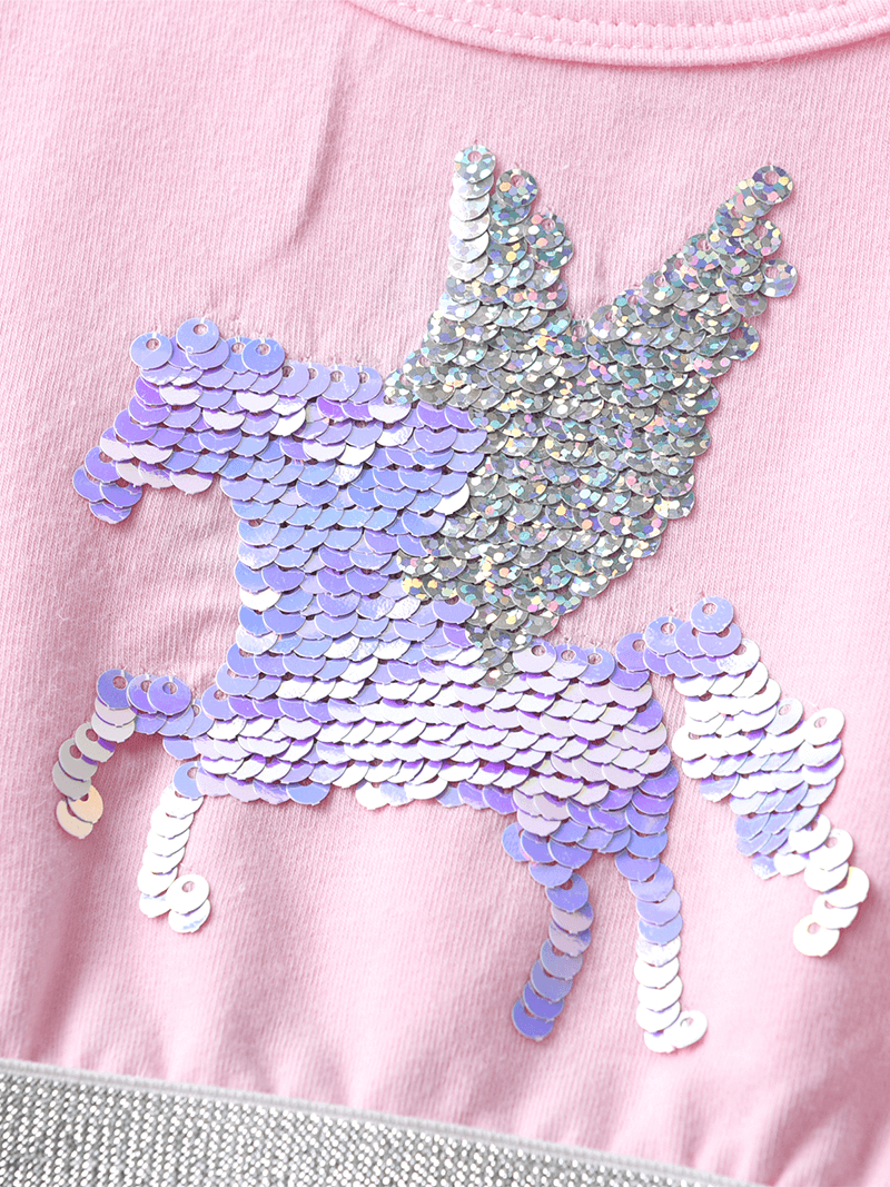 Unicorn Cotton Ruffle Dress