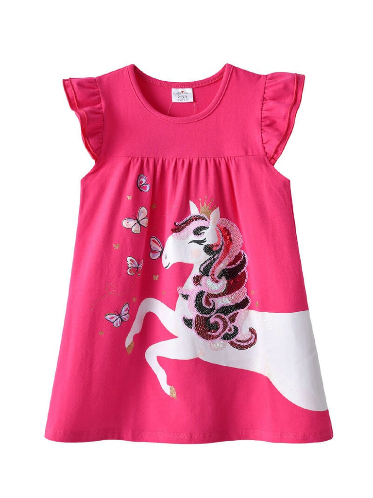 Unicorn Princess T-shirt Dress For Girls, Girls Casual T-Shirts, गर्ल्स  टी-शर्ट - Nakshatra Creations, Ghaziabad