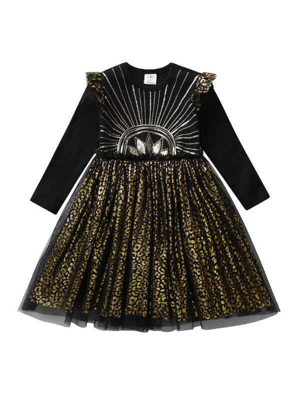 Black Golden Toddler Tutu Dress