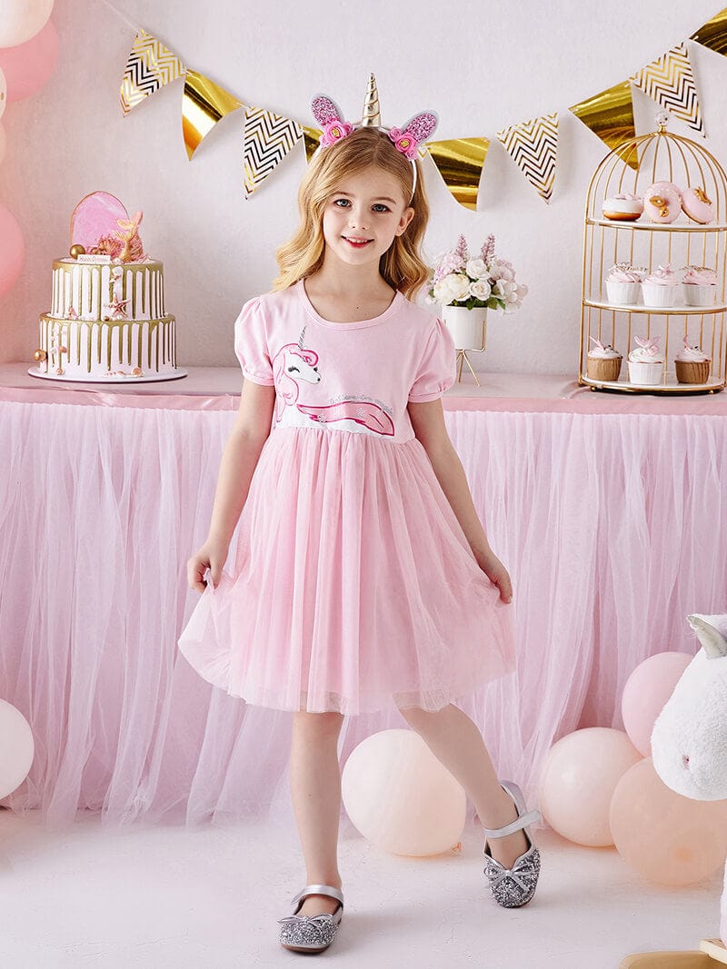 Bubble Glitter Unicorn Dress - Girl Vikita Bubble Glitter Unicorn Dress - Girl Vikita