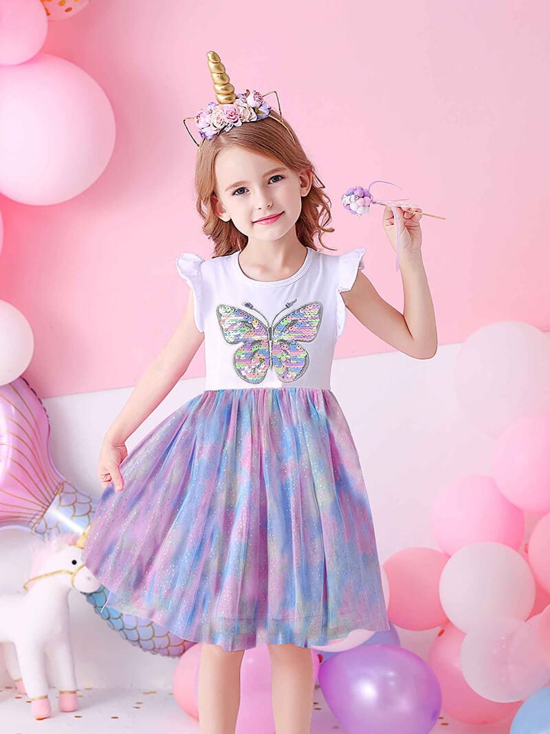 Butterfly Glitter Tutu Dress - Girl Vikita Butterfly Glitter Tutu Dress - Girl Vikita