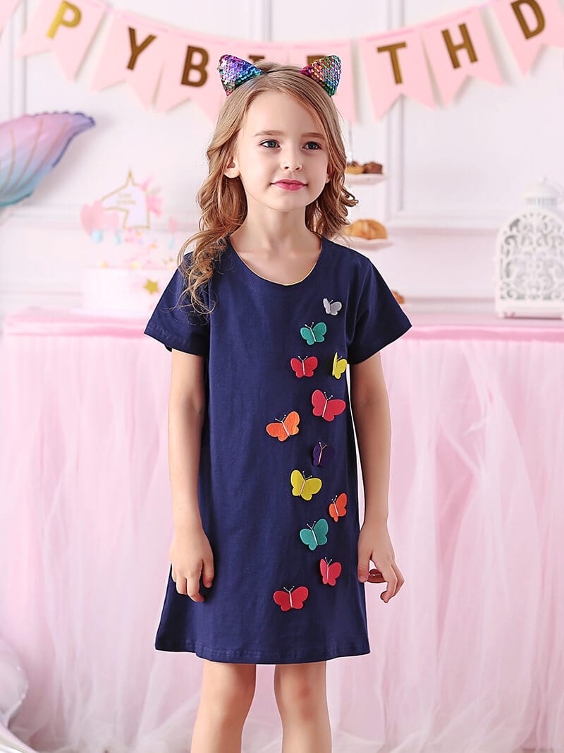 Butterfly Toddler T-Shirt Dress Baby & Toddler Vikita