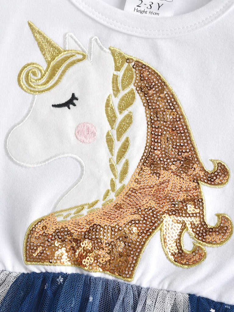 Glittery Layered Unicorn Tulle Dress Tutu Dress Vikita
