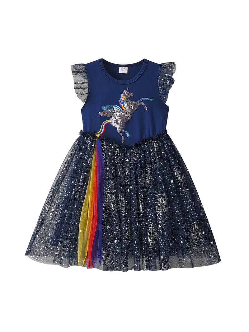Glittery Unicorn Stardust Tutu Dress Tutu Dress Vikita