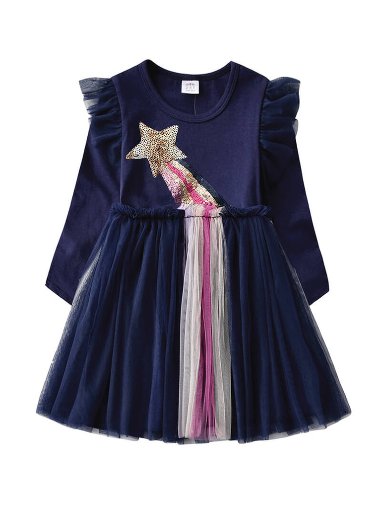 Navy Rainbow Long Sleeve Tutu