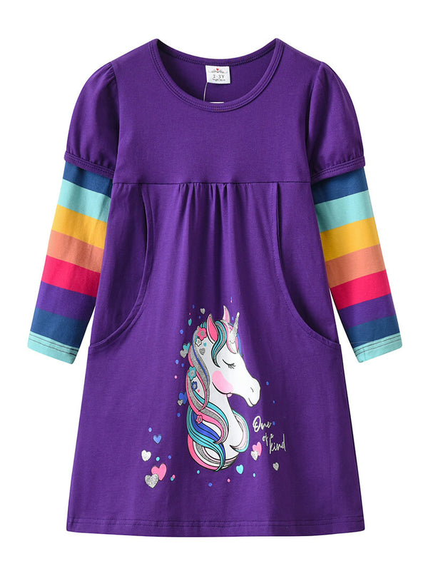 Purple Unicorn Casual Dress