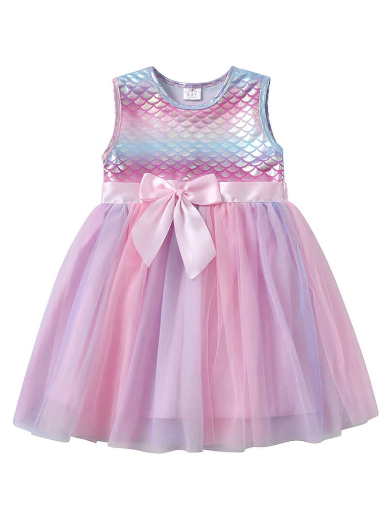Pink Bowtie Tulle Toddler Dress Tutu Dress Vikita