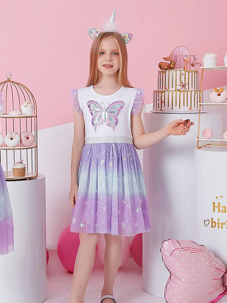 Ruffled Butterfly Toddler Tutu Tutu Dress Vikita