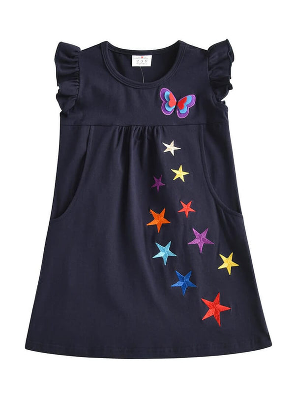 Ruffled Star Short Shirt Dress Casual Dress Vikita