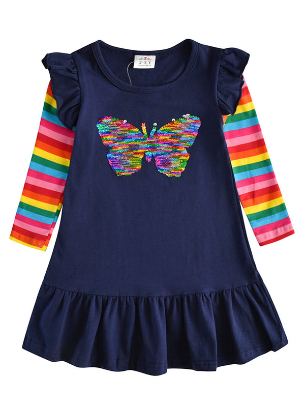 Shimmer Butterfly Cotton Dress