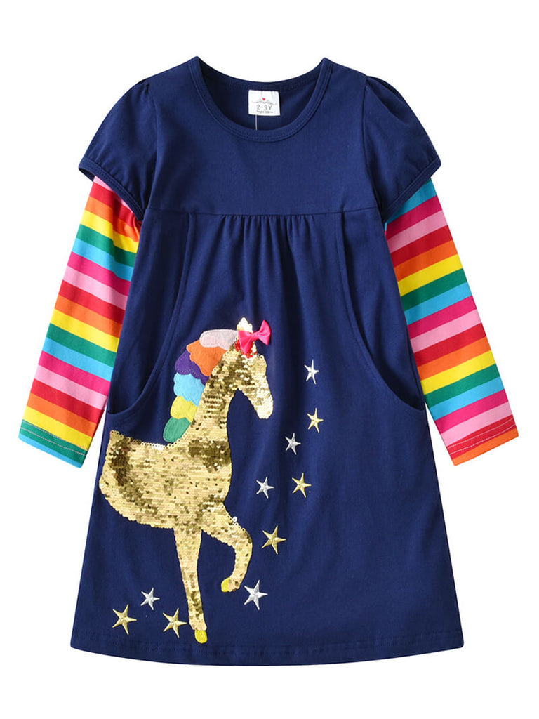 Shimmer Unicorn Cotton Dress