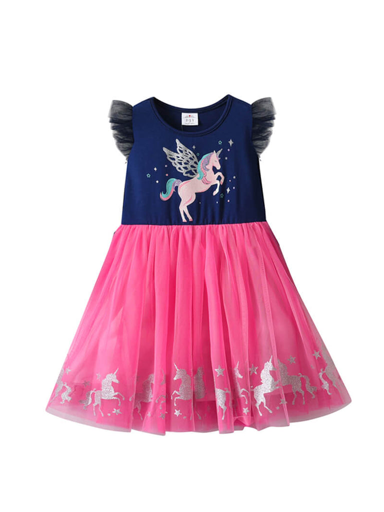 Short Sleeve Unicorn Patch Tutu