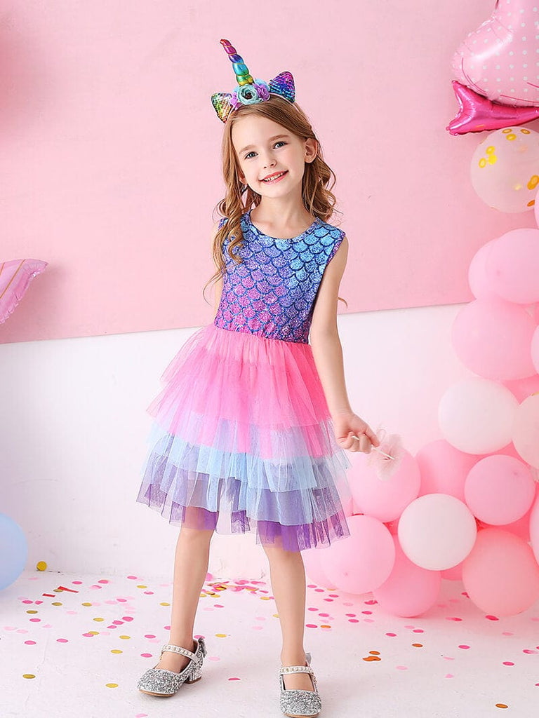 Sleeveless Mermaid Tulle Dress Tutu Dress Vikita