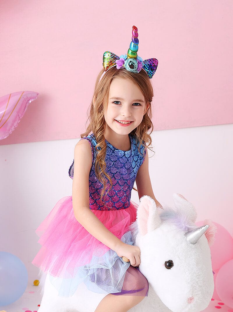 Sleeveless Mermaid Tulle Dress - Girl – Vikita