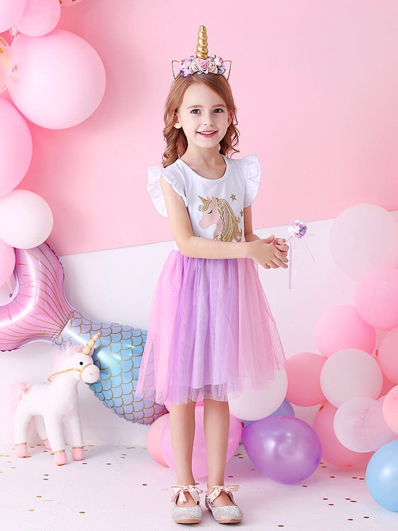 unicorn pink dress Lemon Loves Lime Girls Unicorn Pink Tank Dress