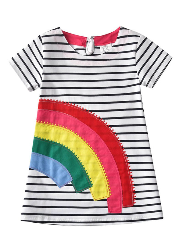 Zebra Stripe Rainbow Dress Casual Dress Vikita